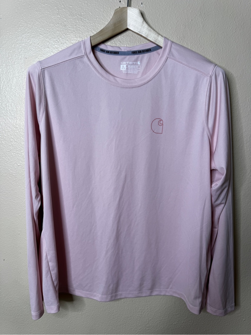 Carhartt Womens XL Force Sun Defender Long Sleeve Shirt Pink Relaxed Fit